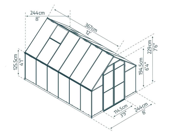 Växthus Essence 9 m² Silver Canopia by Palram